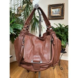 Kooba Brown Leather Jonnie Hobo Shoulder Bag
